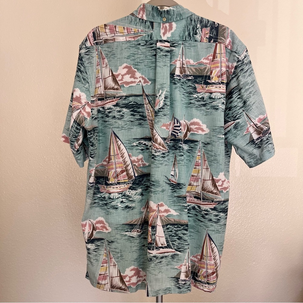 Reyn Spooner Reverse Print Sailboats Classic Fit Hawaiian Shirt Size XL - Picture 5 of 10